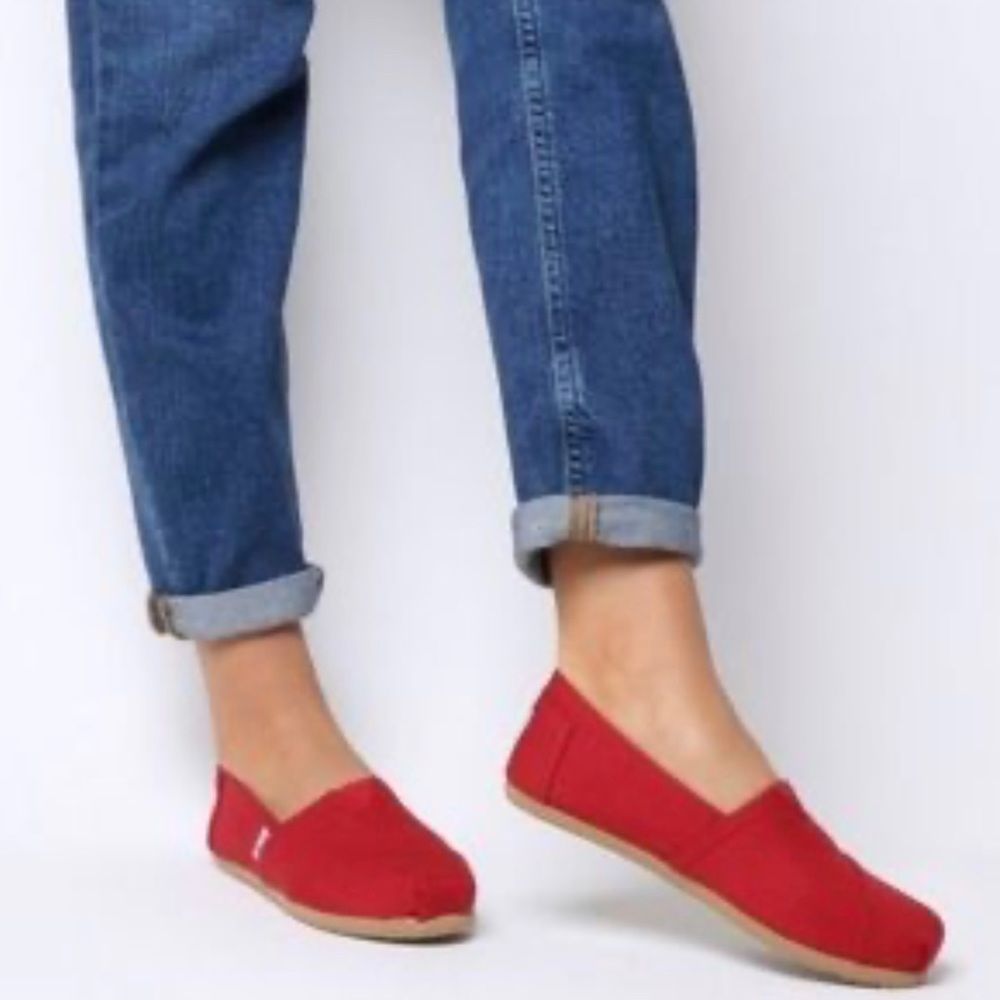 TOMS Alpargata red canvas slip on